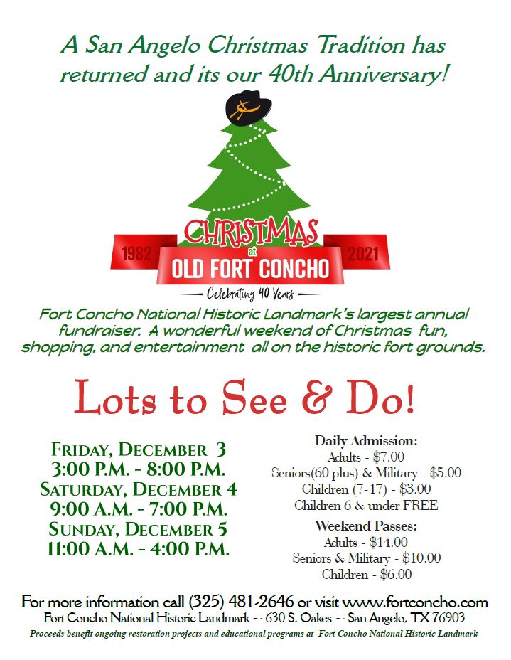 Fort Concho Christmas 2022 Christmas At Old Fort Concho – Fort Concho